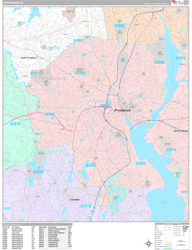 Providence Wall Map Premium Style 2024