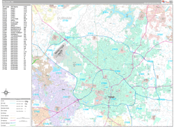 Raleigh Wall Map Premium Style 2023