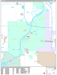 Saginaw Wall Map Premium Style 2026