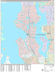 Seattle Wall Map Premium Style 2026