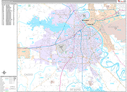 Shreveport Wall Map Premium Style 2026