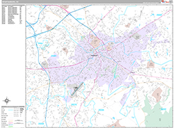 Spartanburg Wall Map Premium Style 2026