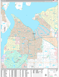 Tacoma Wall Map Premium Style 2026