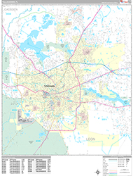 Tallahassee Wall Map Premium Style 2026