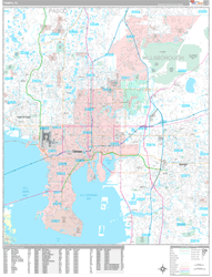 Tampa Wall Map Premium Style 2024