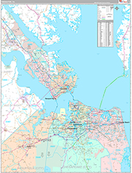 Tidewater Wall Map Premium Style 2026