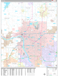 Tulsa Wall Map Premium Style 2024