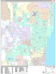 Waukegan Wall Map Premium Style 2026