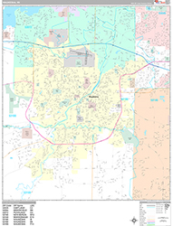 Waukesha Wall Map Premium Style 2026