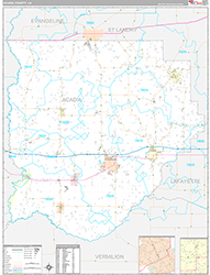 AcadiaParish (County), LA Wall Map Premium Style 2026