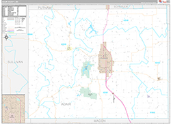 Adair County Wall Map Premium Style 2026