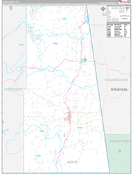Adair County Wall Map Premium Style 2026