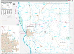 Adams County Wall Map Premium Style 2026