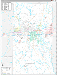 Alamance County Wall Map Premium Style 2026