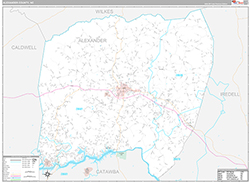 Alexander County, NC Wall Map Premium Style 2026