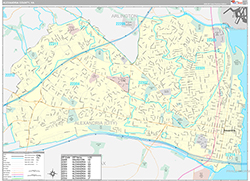Alexandria County, VA Wall Map Premium Style 2026