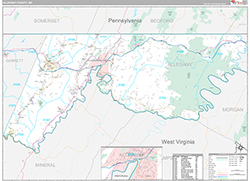 Allegany County, MD Wall Map Premium Style 2026