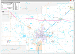 Allen County Wall Map Premium Style 2026