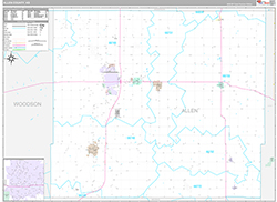 Allen County, KS Wall Map Premium Style 2026