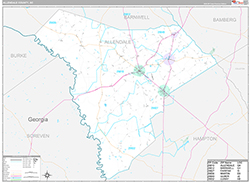 Allendale County, SC Wall Map Premium Style 2026