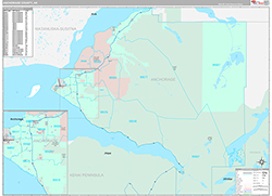 AnchorageBorough (County), AK Wall Map Premium Style 2026