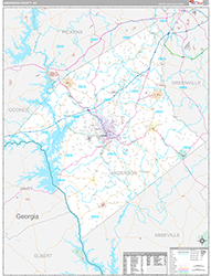 Anderson County, SC Wall Map Premium Style 2026