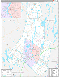 Androscoggin County Wall Map Premium Style 2026
