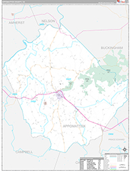 Appomattox County Wall Map Premium Style 2026