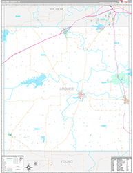 Archer County Wall Map Premium Style 2026
