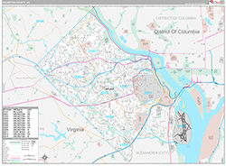 Arlington County Wall Map Premium Style 2026