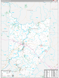 Armstrong County Wall Map Premium Style 2026