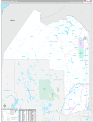 Aroostook County, ME Wall Map Premium Style 2024
