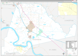 AscensionParish (County), LA Wall Map Premium Style 2023