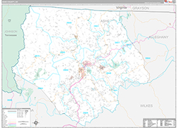 Ashe County Wall Map Premium Style 2026