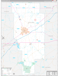 Ashland County, OH Wall Map Premium Style 2024