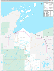 Ashland County, WI Wall Map Premium Style 2026