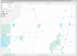 Ashley County, AR Wall Map Premium Style 2024