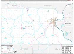 Atchison County, KS Wall Map Premium Style 2026