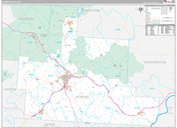 Athens County Wall Map Premium Style 2026