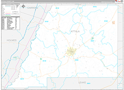Attala County Wall Map Premium Style 2026