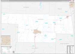 Audrain County, MO Wall Map Premium Style 2024