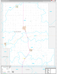 Audubon County Wall Map Premium Style 2026