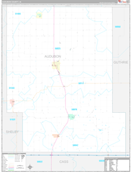 Audubon County, IA Wall Map Premium Style 2024