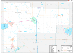 Auglaize County, OH Wall Map Premium Style 2024