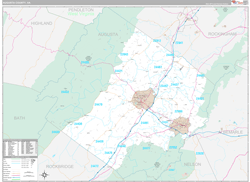 Augusta County, VA Wall Map Premium Style 2024