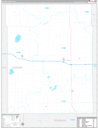 Aurora County, SD Wall Map Premium Style 2024