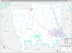 Autauga County Wall Map Premium Style 2026