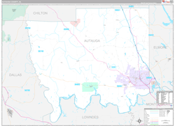Autauga County, AL Wall Map Premium Style 2024