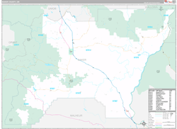 Baker County, OR Wall Map Premium Style 2024
