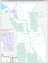 Bannock County Wall Map Premium Style 2026